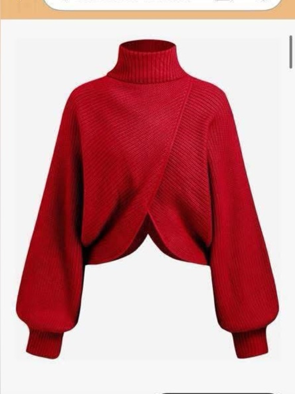 Cider Red Turtleneck Wrap-Front Sweater